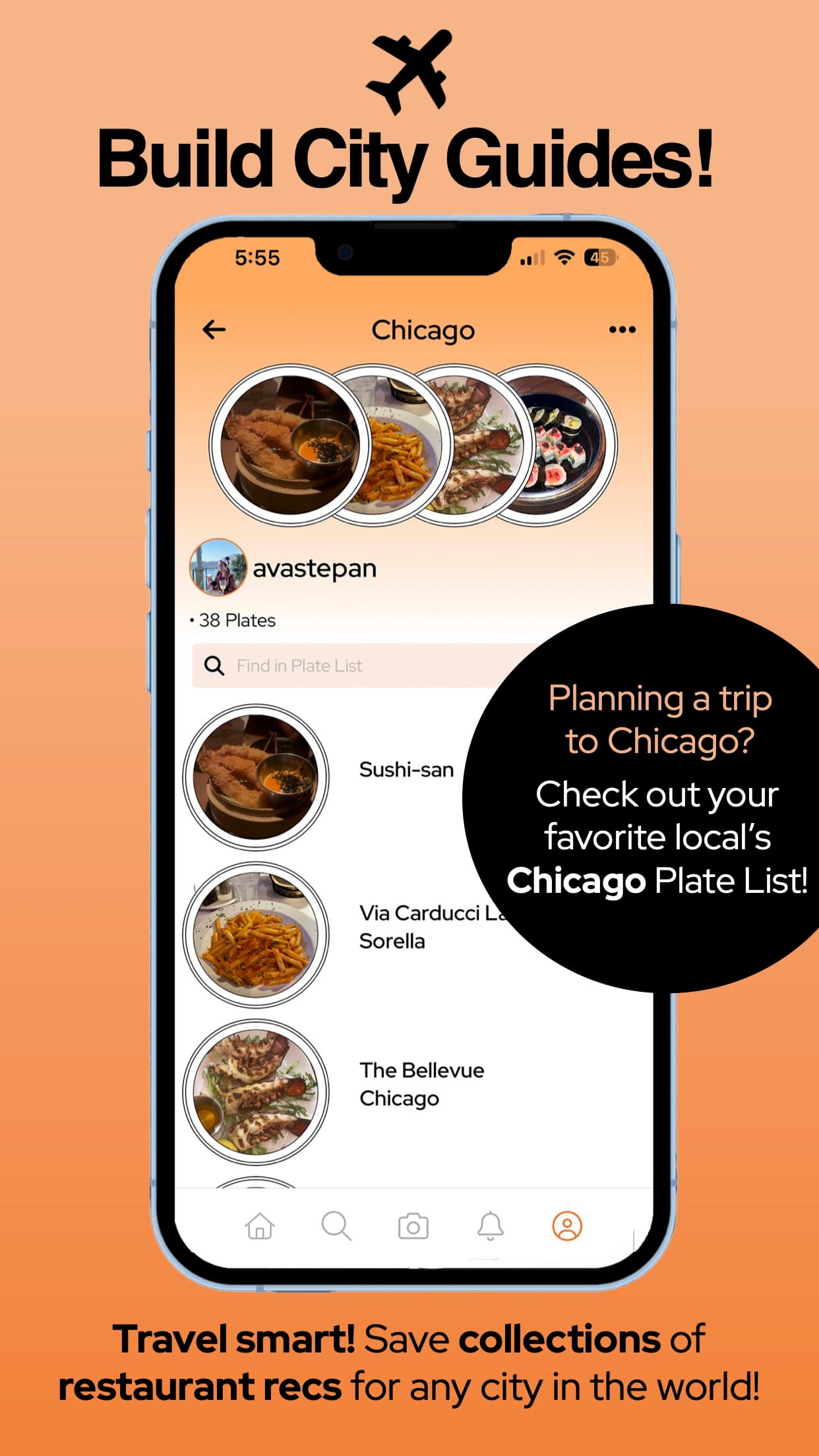 Build City Guides — save collections of restaurant recommendations for any city